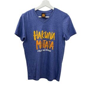 The Lion King Top Womens Hakuna Matata Graphic Tee Size Small Blue T Shirt